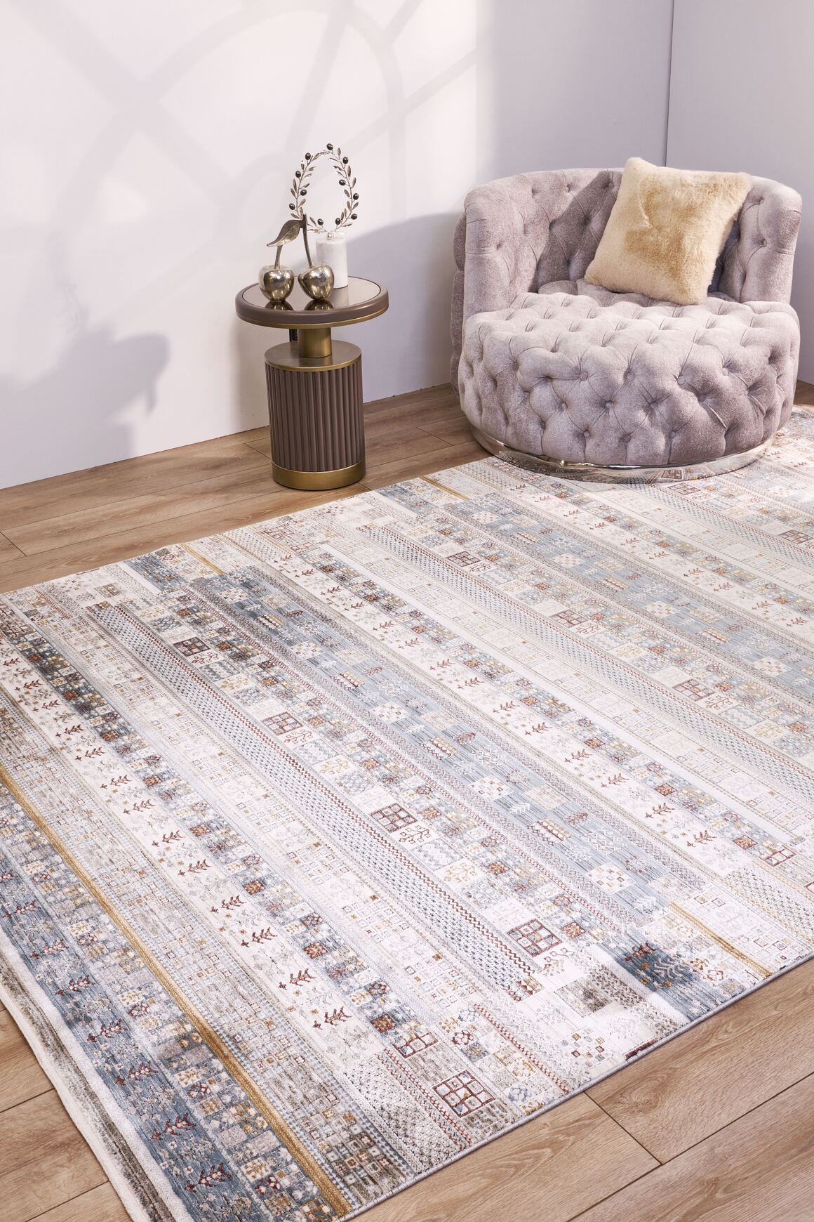 Heriz 8211 Multi - Viskon Bambu Dokuma Halı | Modern Salon Halısı